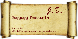 Jagyugy Demetria névjegykártya